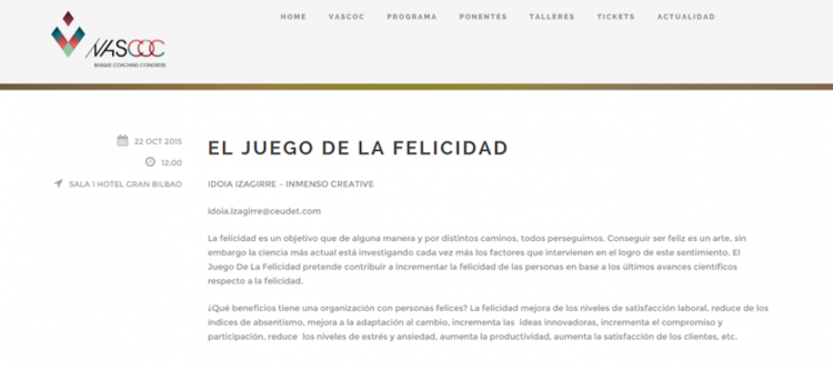El juego de la Felicidad en VASCOC